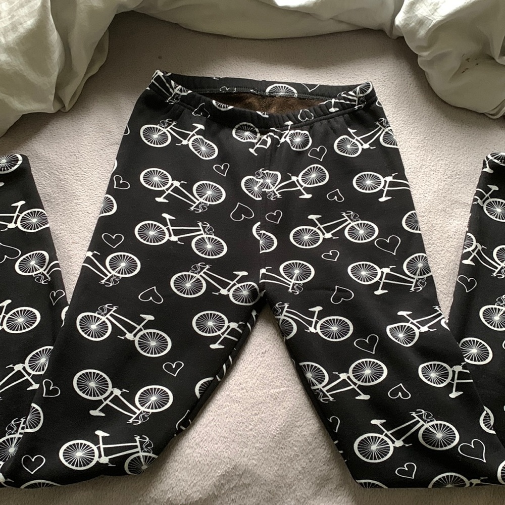Just Cozy Bicycle Leggings with fluffy interior